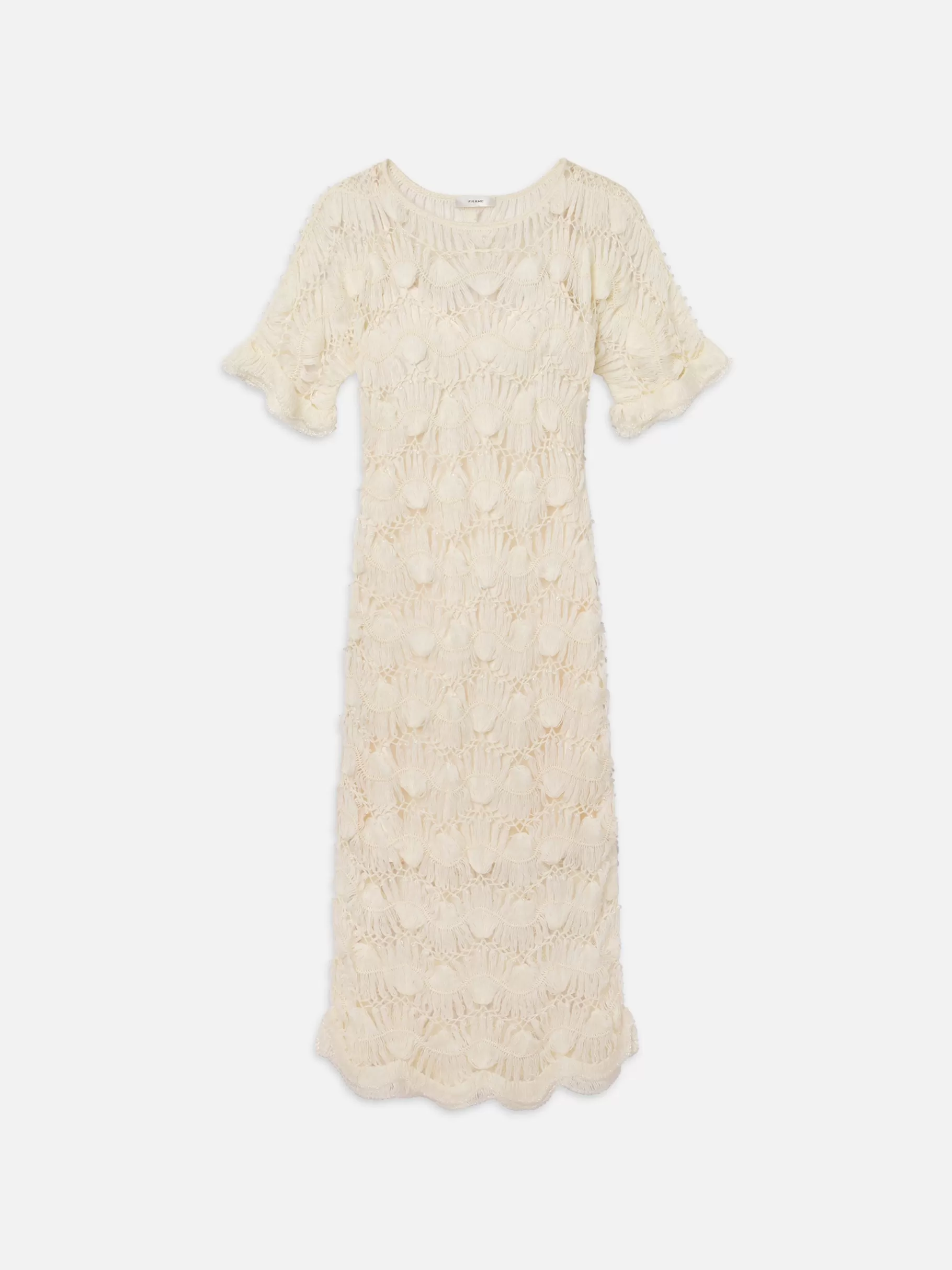 Dresses & Jumpsuits*FRAME Beaded Crochet Dress in Off White Offwhite