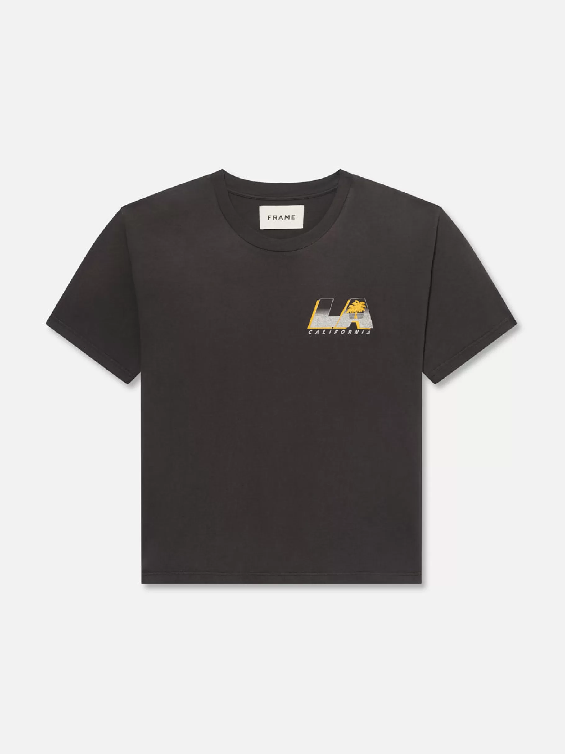 Tees & Polos*FRAME Boxy Vintage Print Tee in Washed Black Washedblack