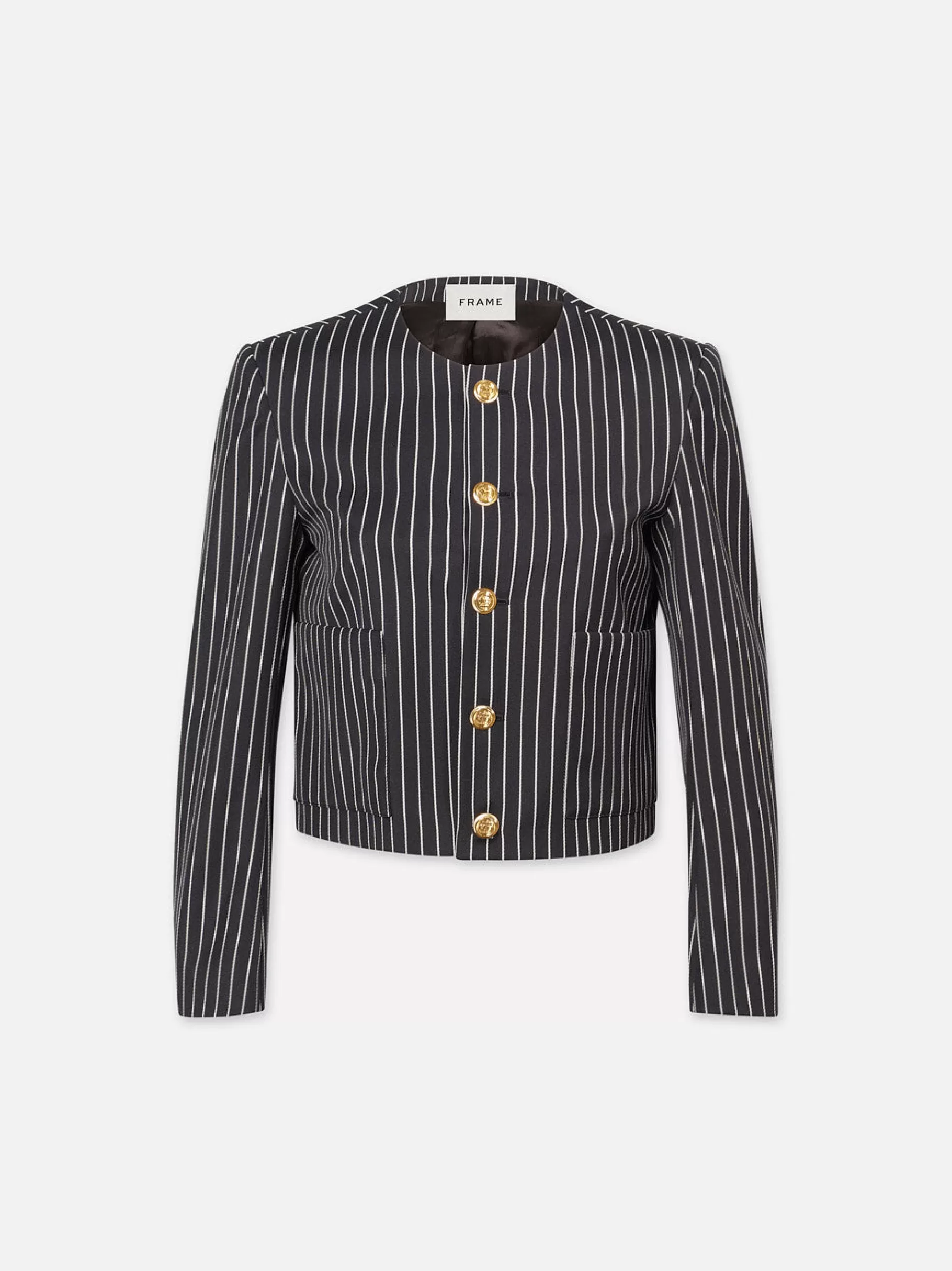 Jackets & Coats*FRAME Button Front Jacket in Dark Navy Multi Darknavymulti
