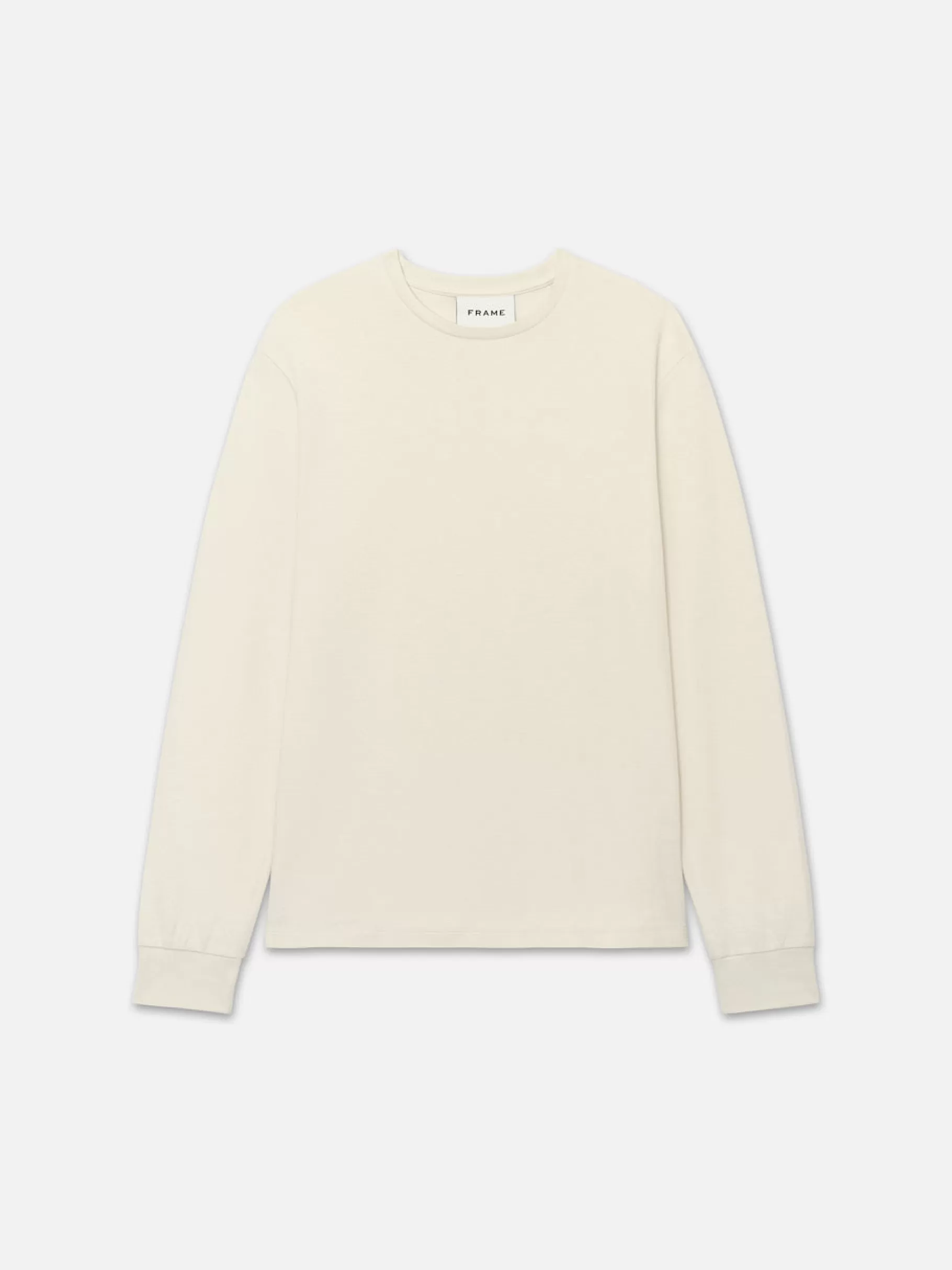Tees & Polos*FRAME Duo Fold Crew in White Canvas Whitecanvas