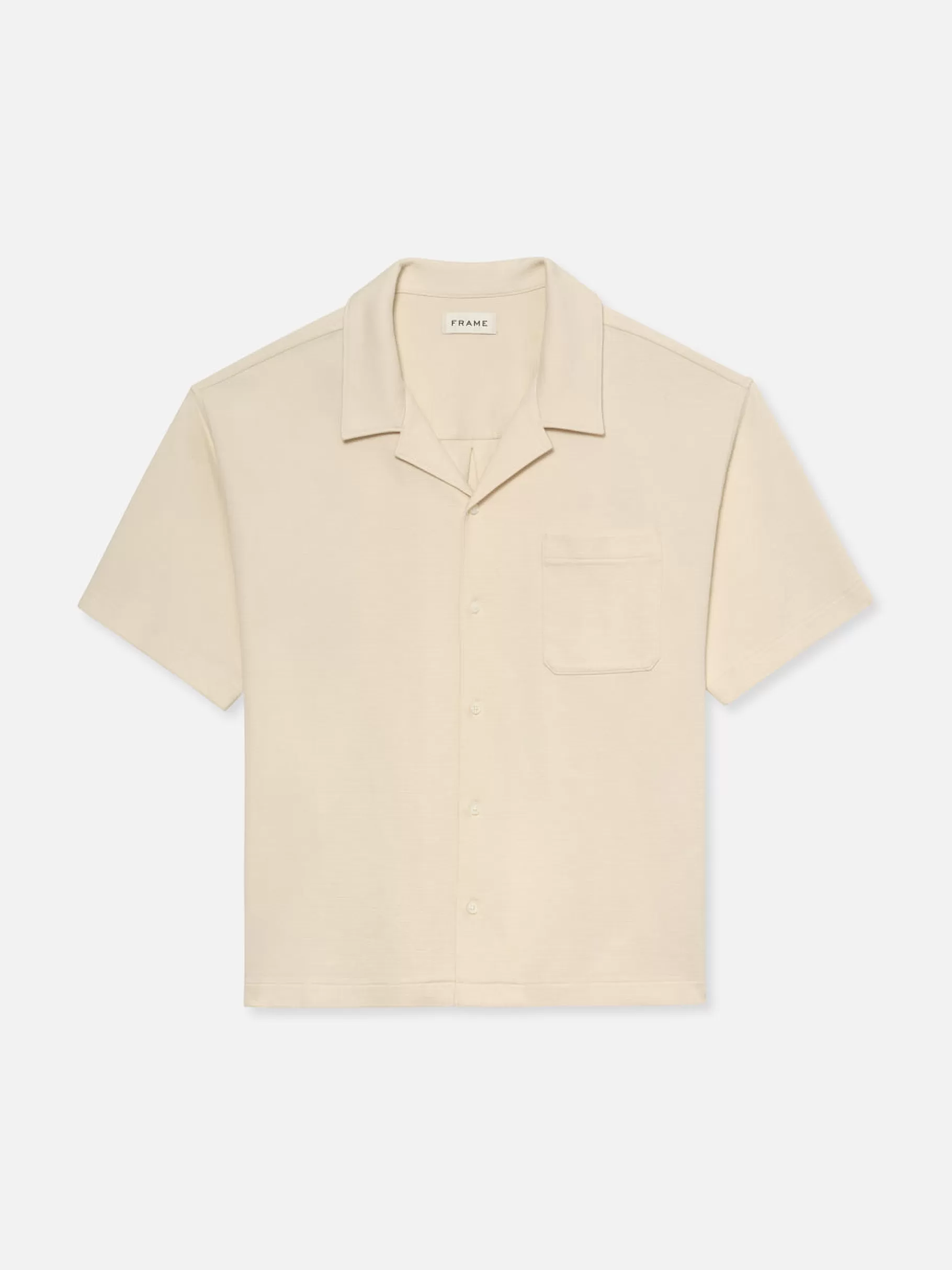 Shirts*FRAME Duo Fold Relaxed Short Sleeve Shirt in White Sand Whitesand