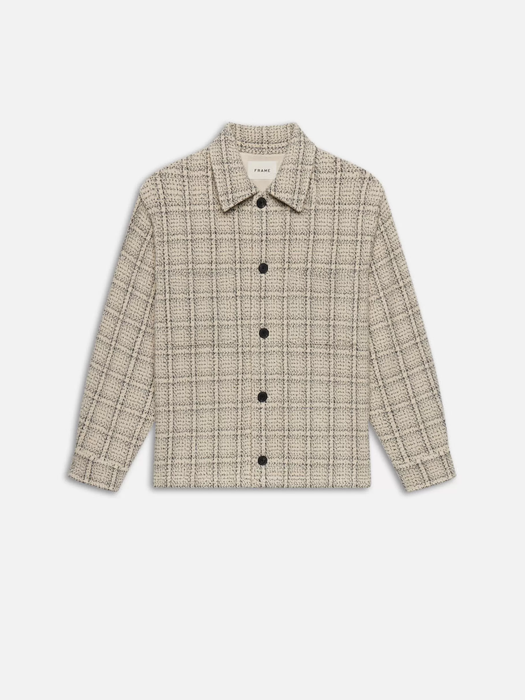 Jackets & Coats*FRAME Flannel Overshirt Jacket in Off White Plaid Offwhiteplaid