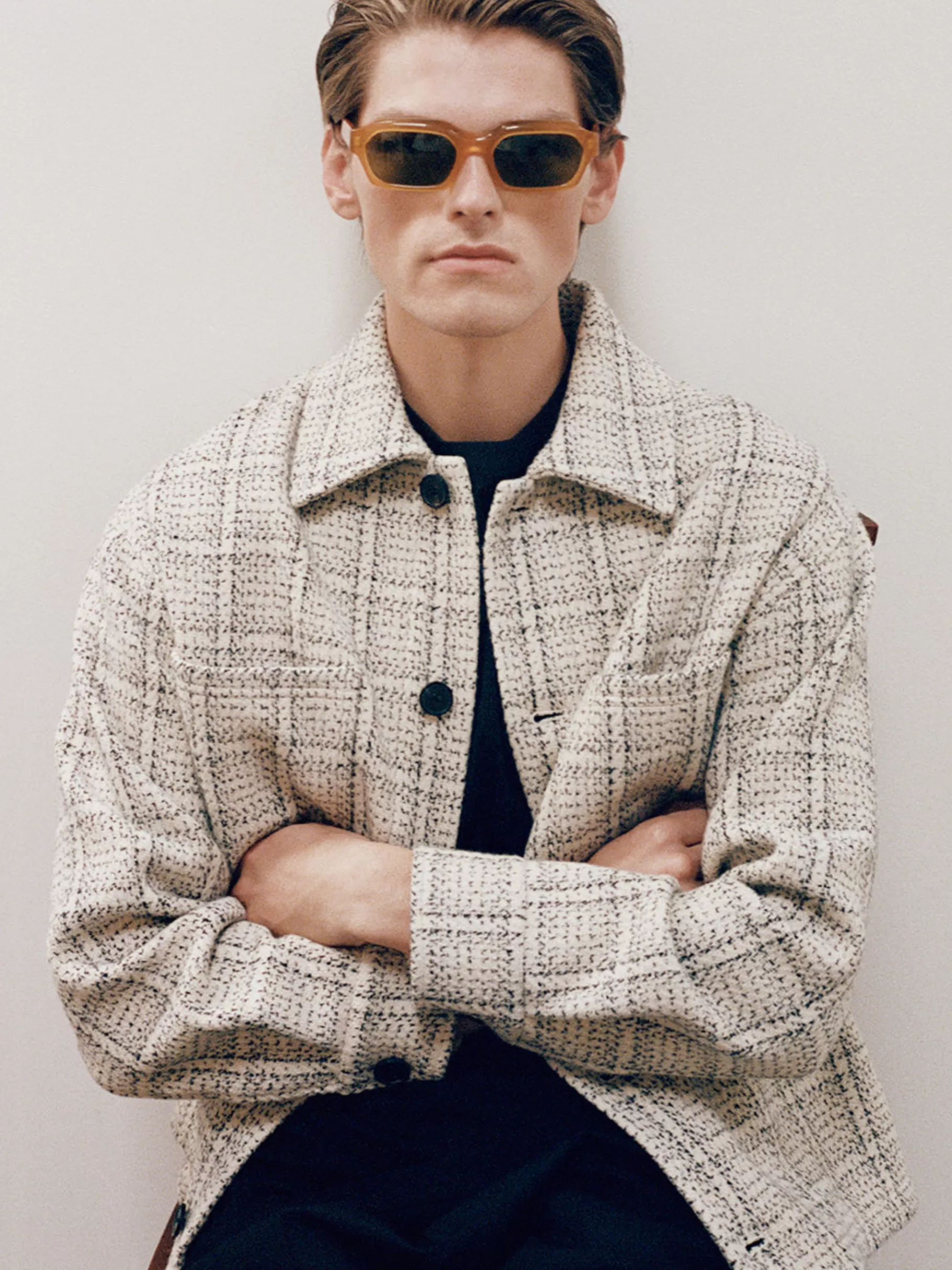 Jackets & Coats*FRAME Flannel Overshirt Jacket in Off White Plaid Offwhiteplaid