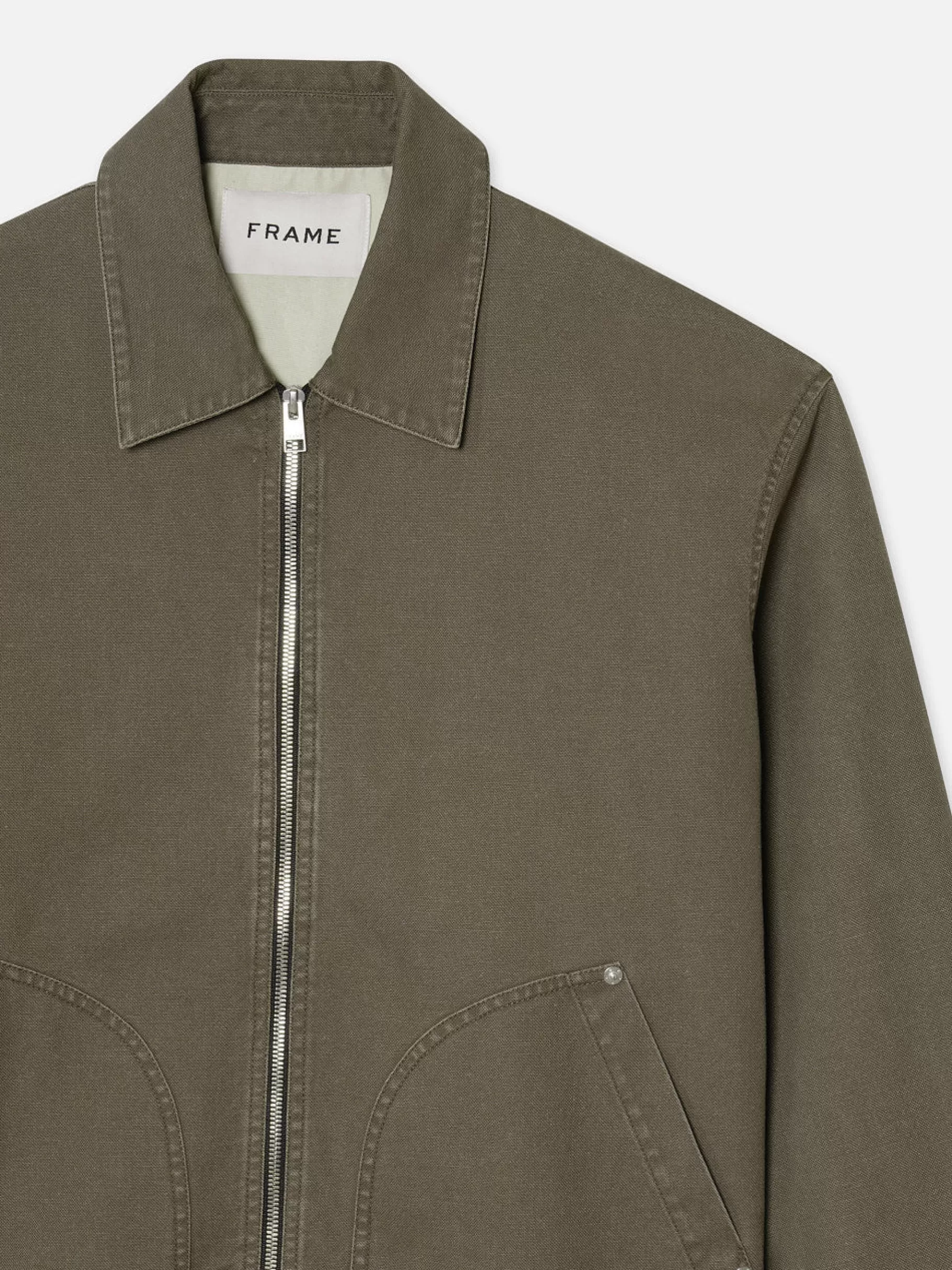 Jackets & Coats*FRAME Garment Washed Trucker in Olive Green Olivegreen