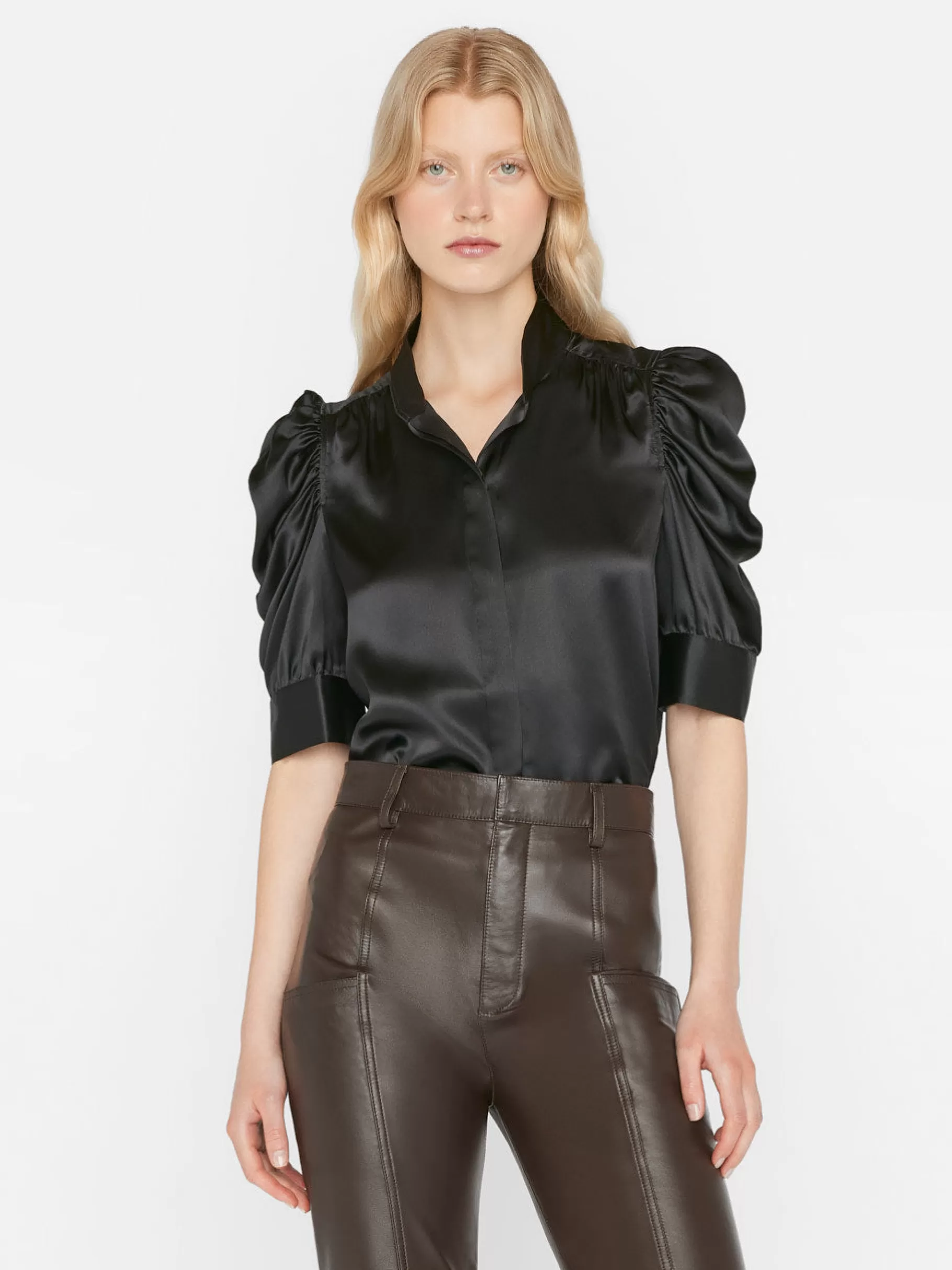 Tops & Blouses*FRAME Gillian Top in Glossy Noir