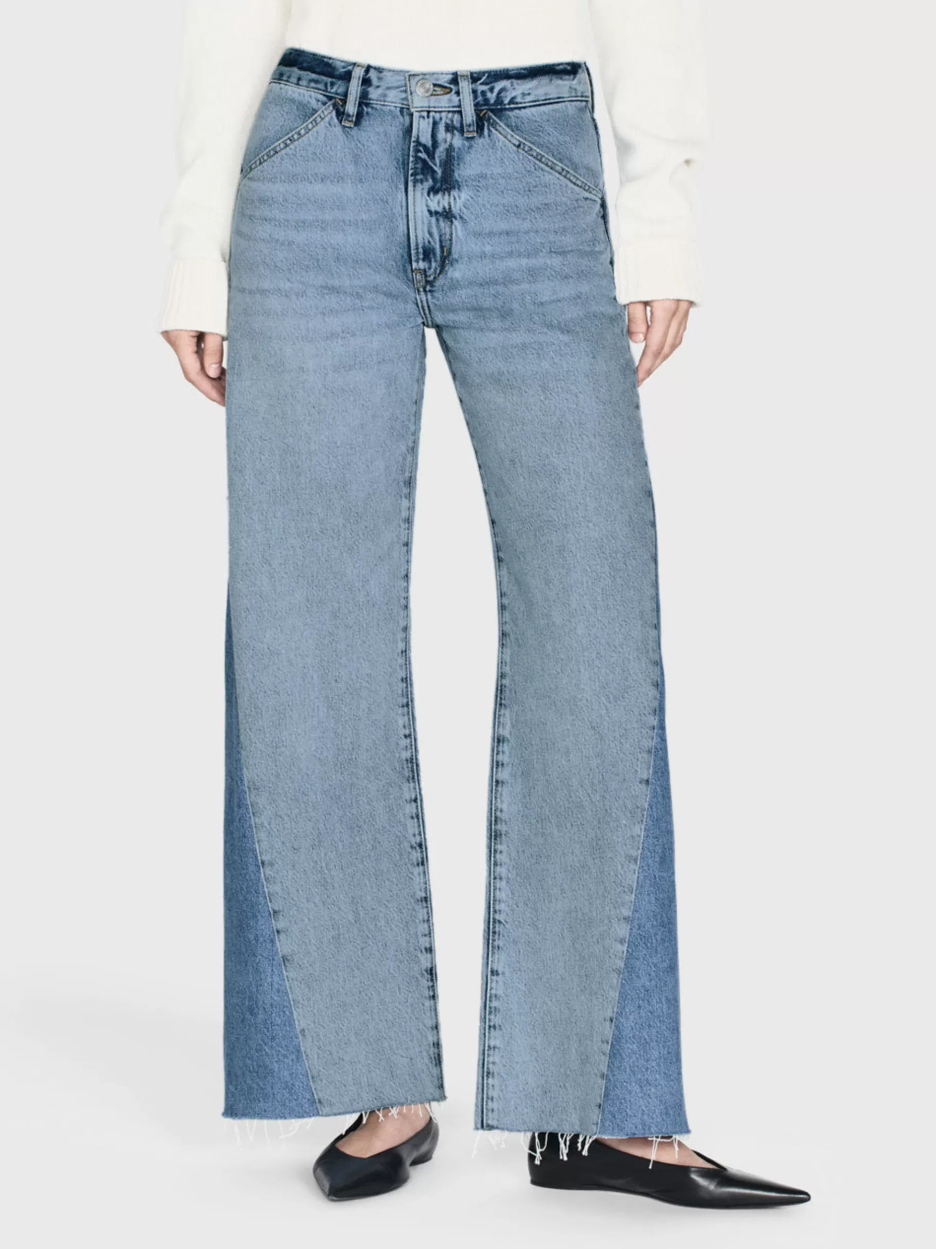 Wide Leg*FRAME Le Baggy Palazzo Outseam Insert in Fairytale