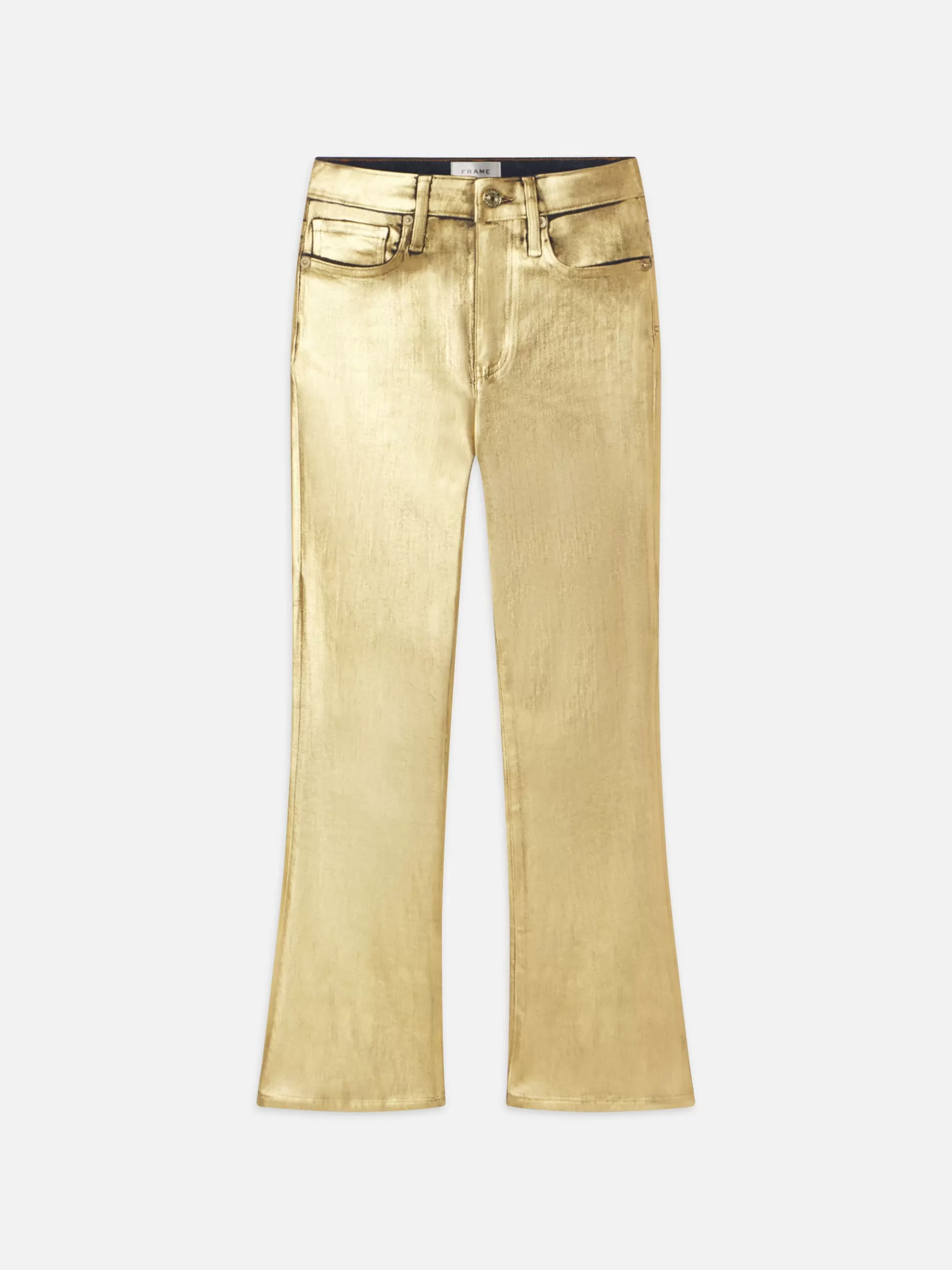 Bootcut*FRAME Le Crop Mini Boot in Gold Chrome Goldchrome