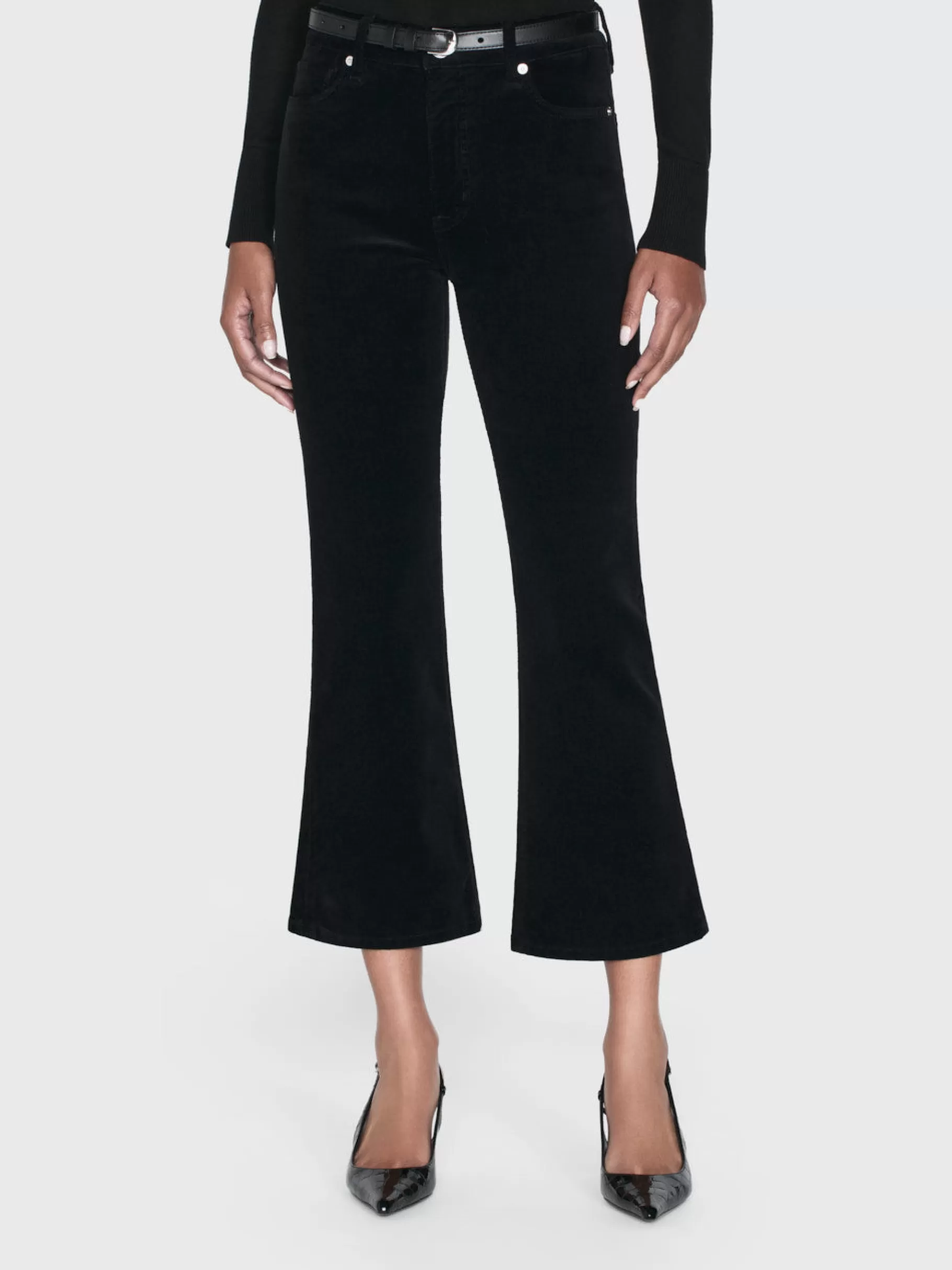 Pants*FRAME Le Crop Mini Boot Corduroy in Black