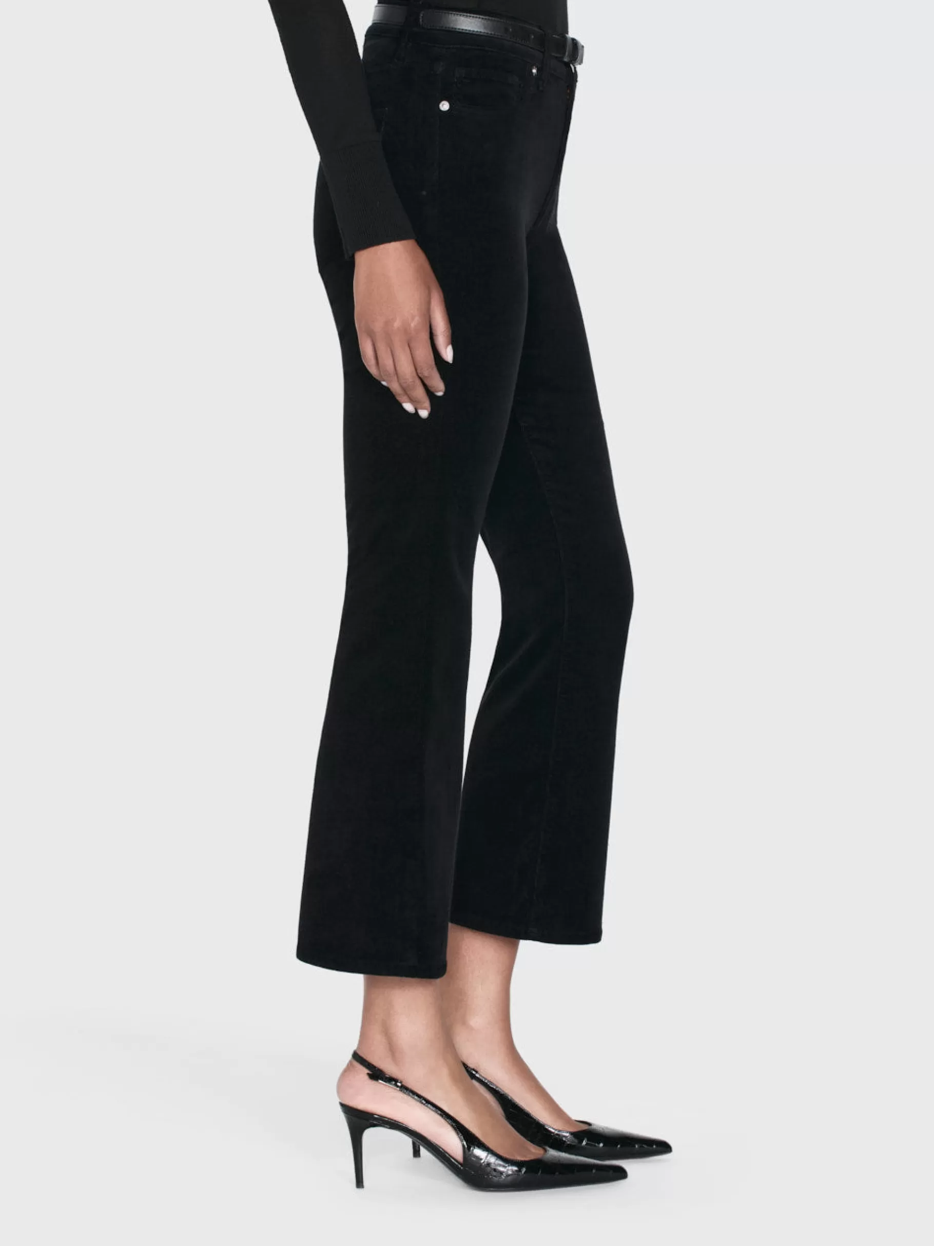 Pants*FRAME Le Crop Mini Boot Corduroy in Black