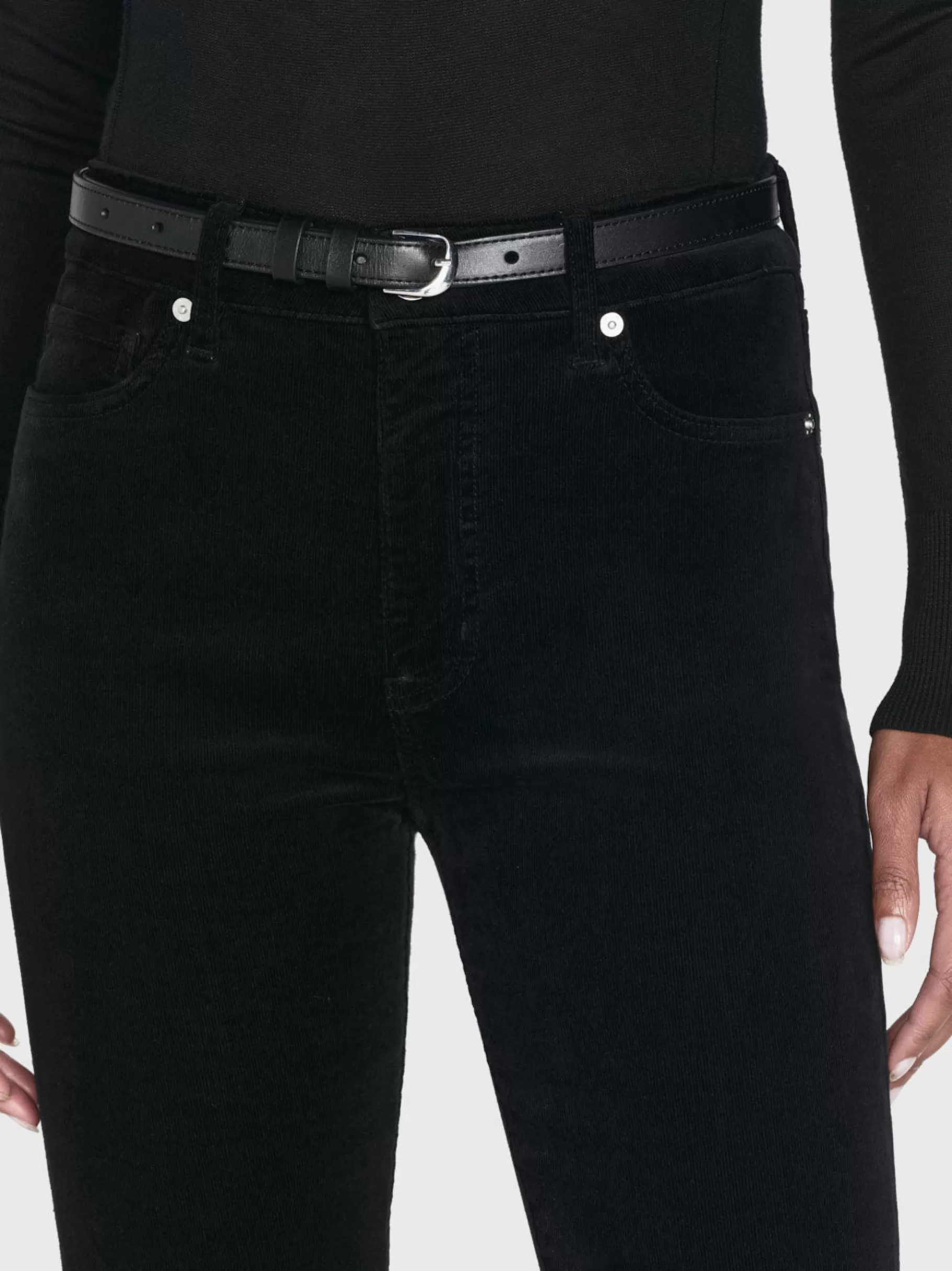 Pants*FRAME Le Crop Mini Boot Corduroy in Black