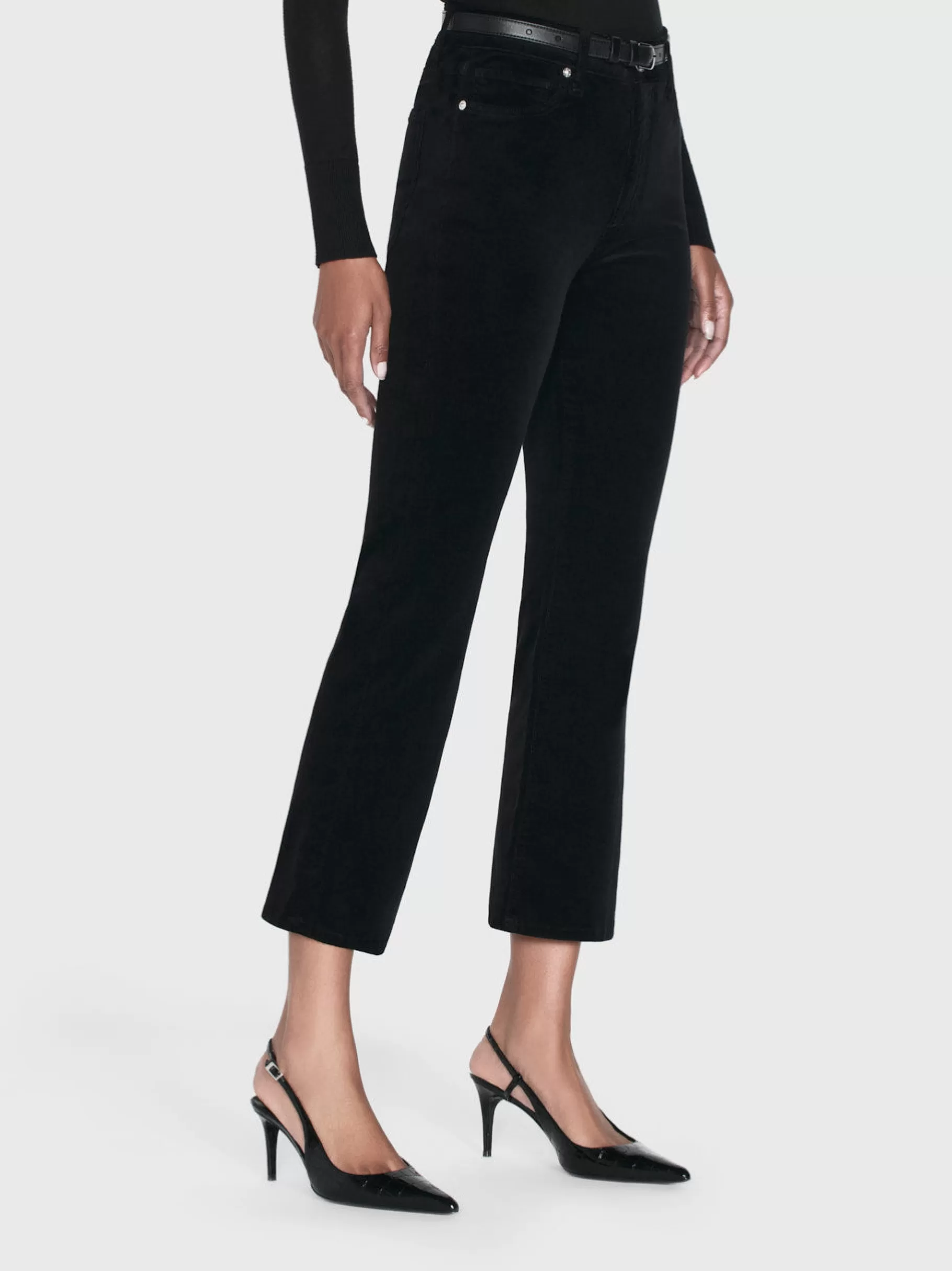 Pants*FRAME Le Crop Mini Boot Corduroy in Black