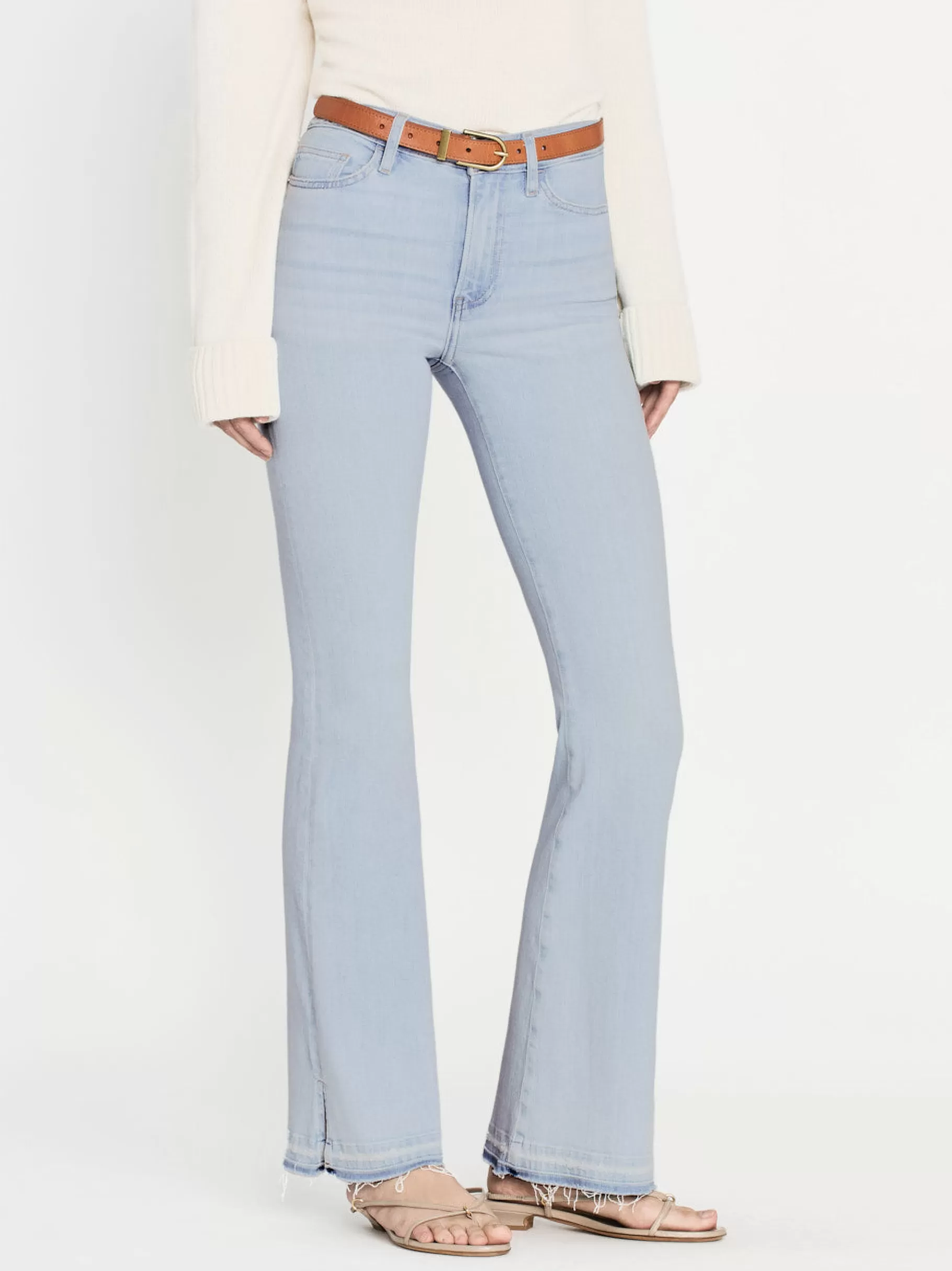 Flare*FRAME Le Easy Flare Released Fray Side Slit in Clarity