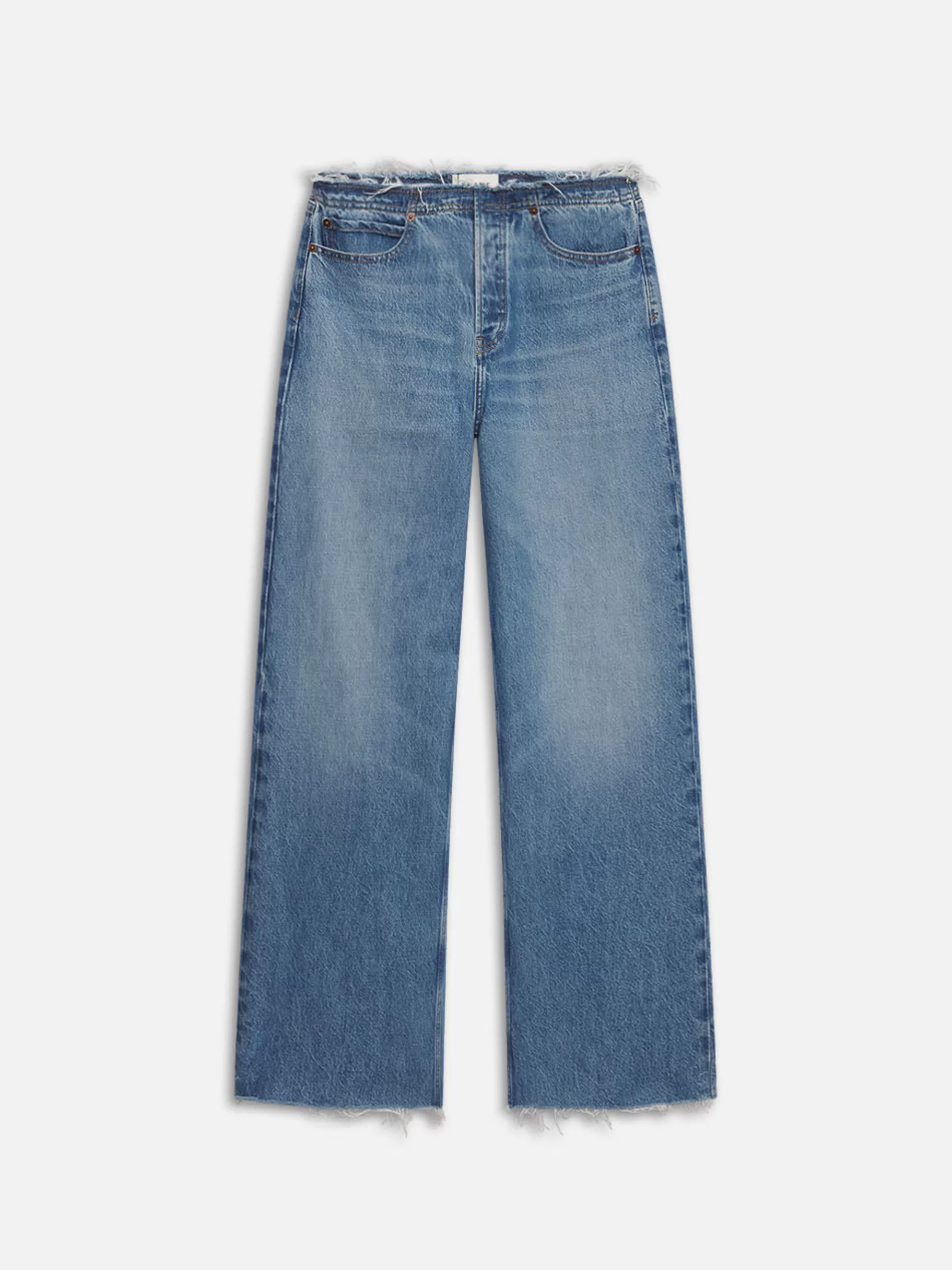 Wide Leg*FRAME Le Low Baggy Wide Leg Cut Off in Crosbie