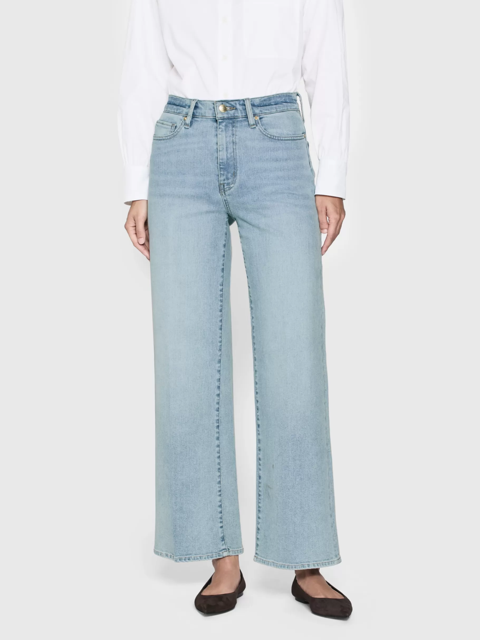 Wide Leg*FRAME Le Slim Palazzo in Blue Springs Bluesprings
