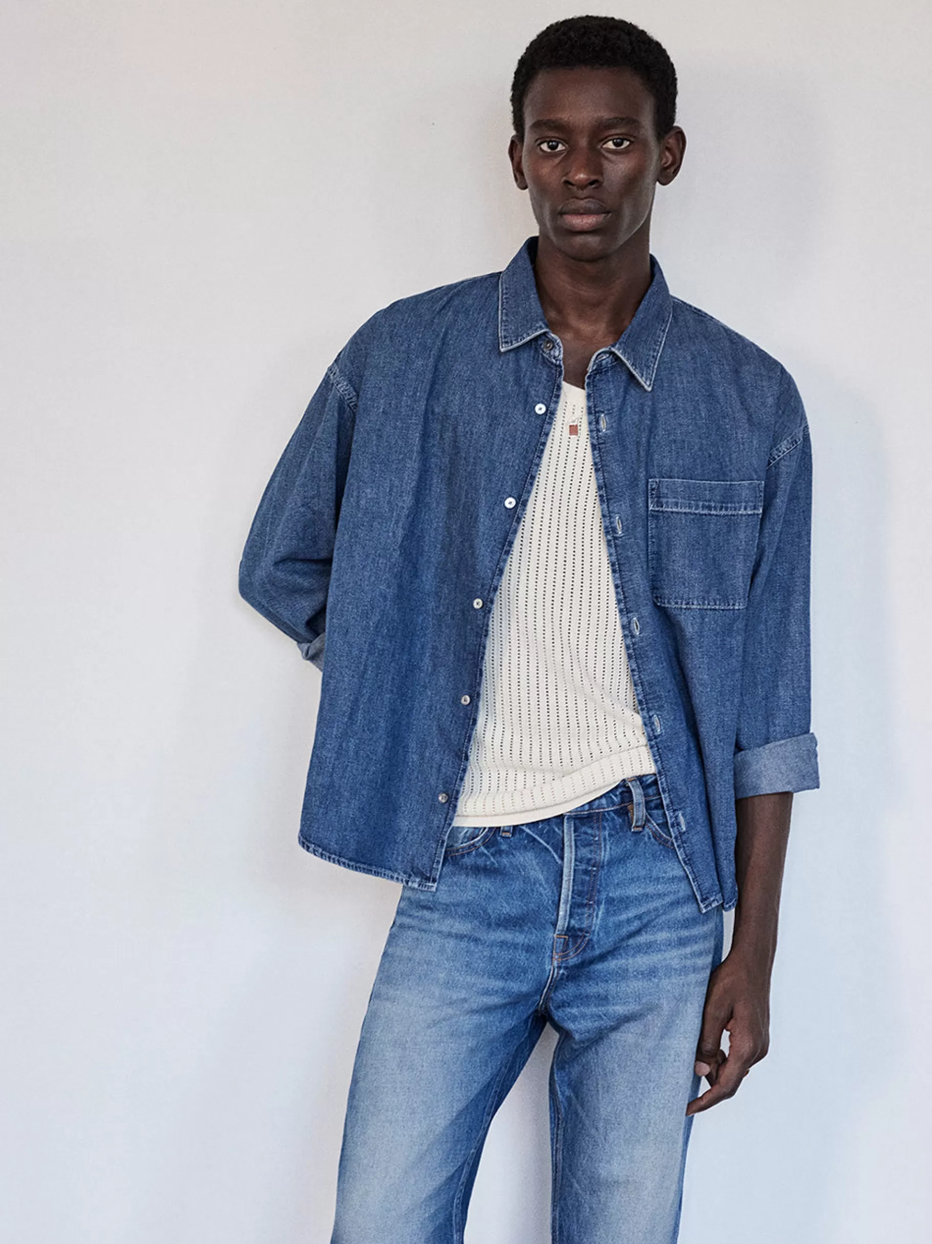 Denim Shirts | Shirts*FRAME Relaxed Denim Shirt in Dark Ocean Darkocean