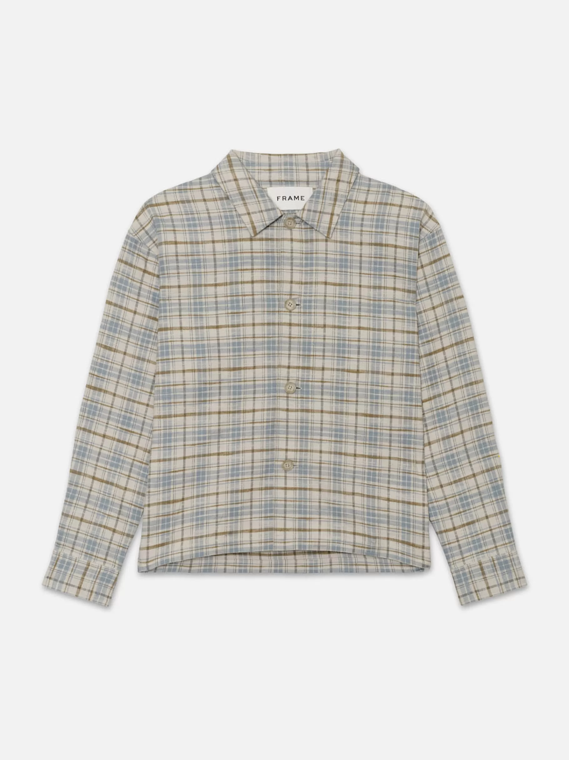 Jackets & Coats*FRAME Relaxed Plaid Shirt Jacket in Light Blue Plaid Lightblueplaid