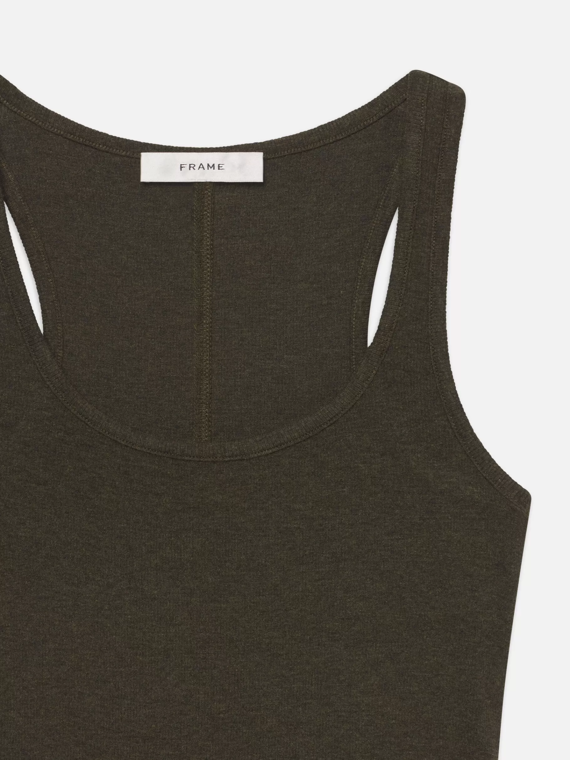 Tanks & Tees*FRAME Rib Scoop Neck Tank in Rich Military Heather Richmilitaryheather
