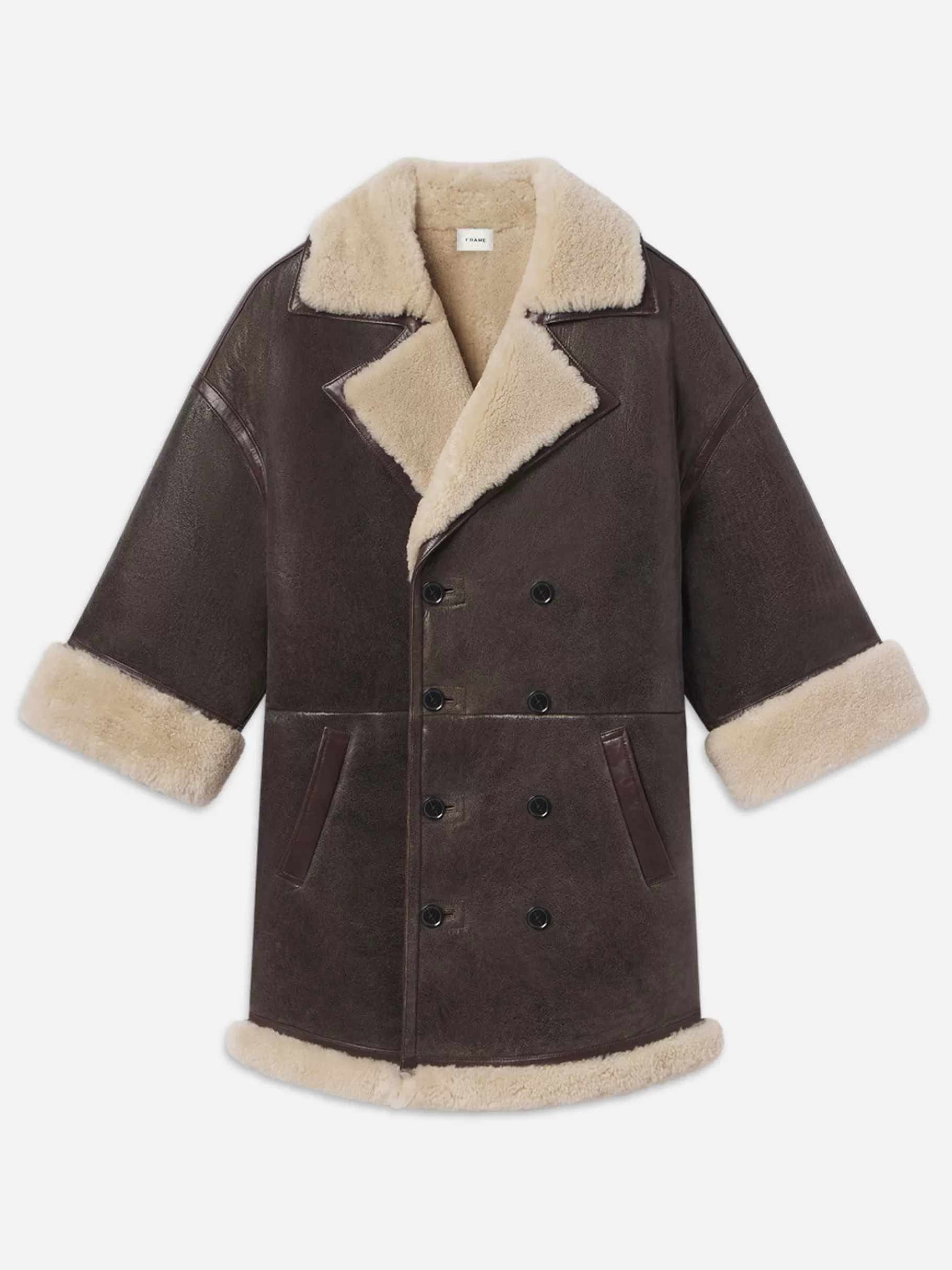 Leather & Suede | Jackets & Coats*FRAME Shearling Cocoon Coat in Cardamom
