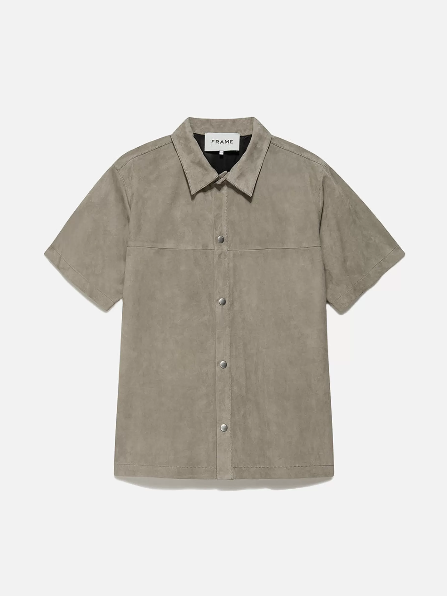 Leather & Suede | Shirts*FRAME Short Sleeve Suede Shirt in Sand Beige Sandbeige