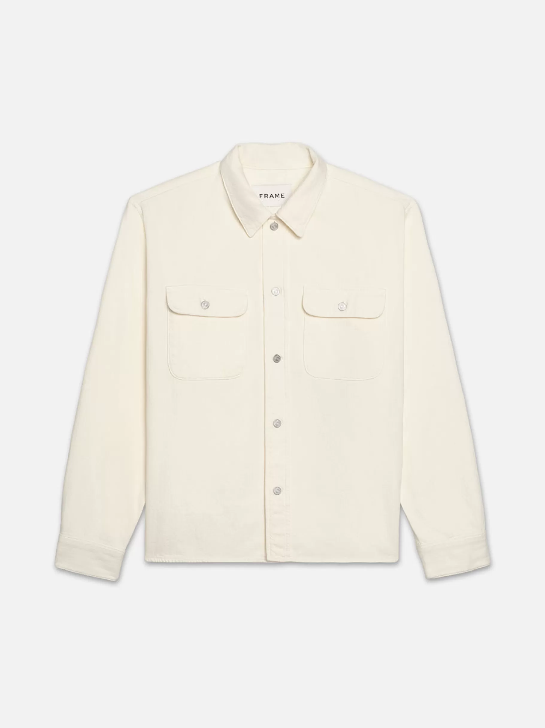 Jackets & Coats | Shirts*FRAME Textured Terry Overshirt in Off White Offwhite