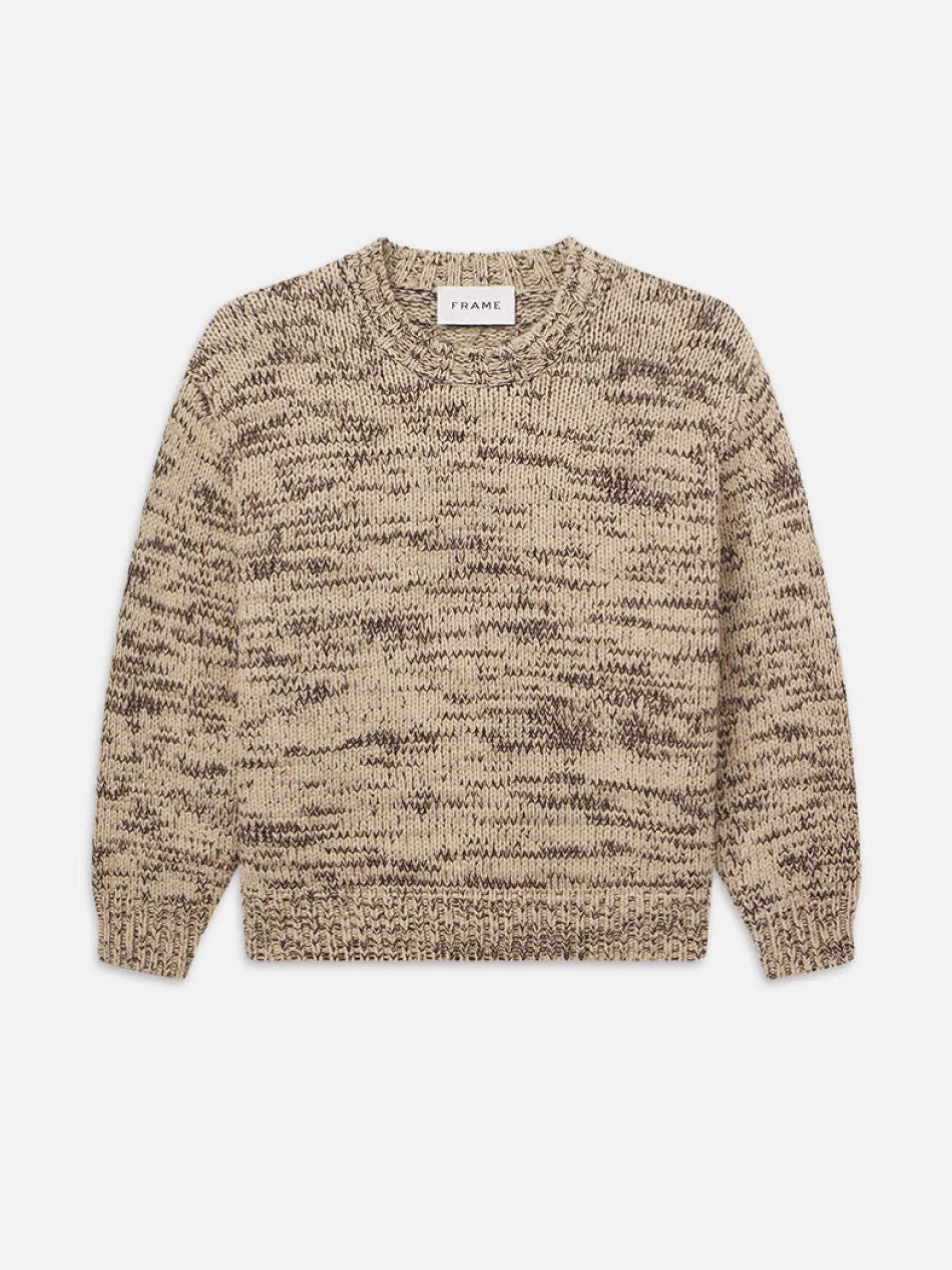 Sweaters & Hoodies*FRAME Wool Blend Crewneck in Cream/brown