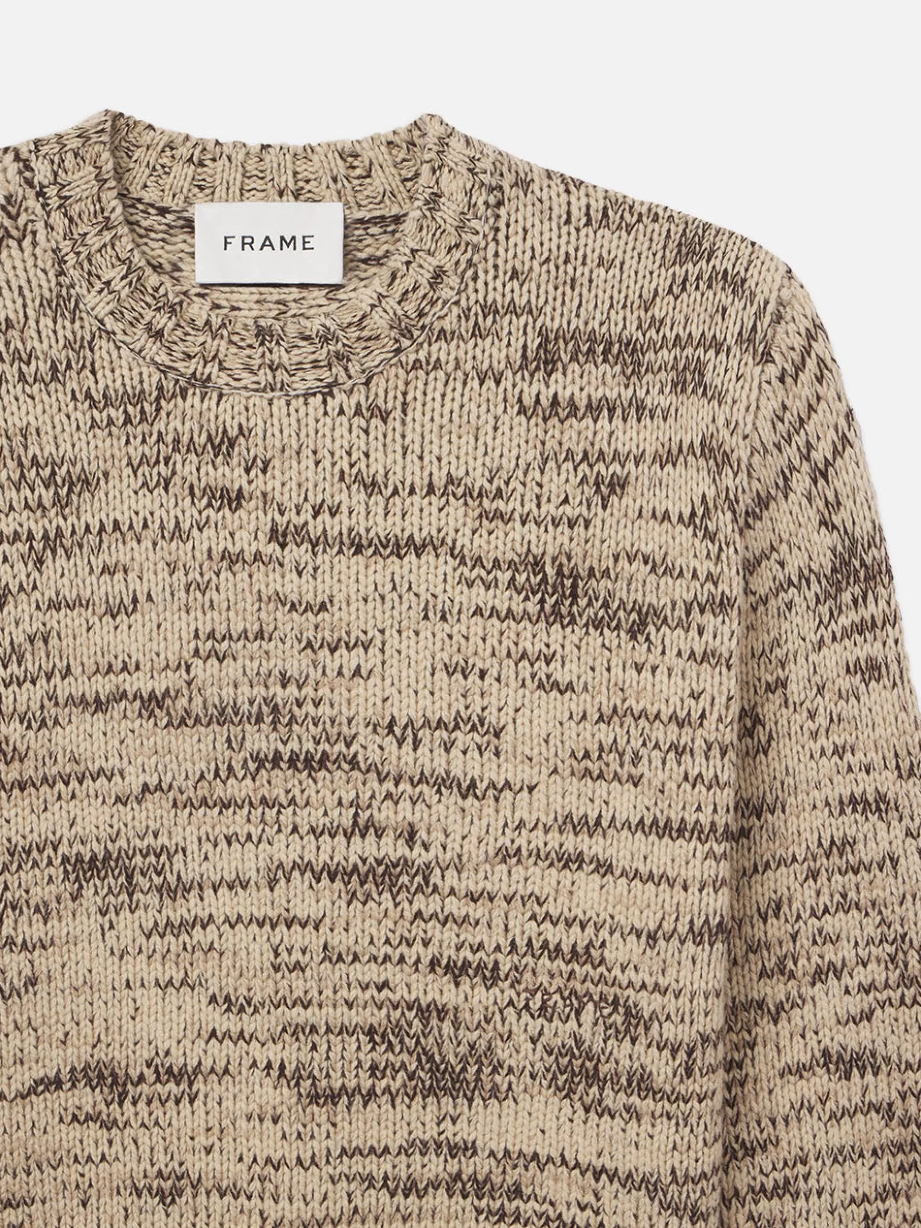 Sweaters & Hoodies*FRAME Wool Blend Crewneck in Cream/brown
