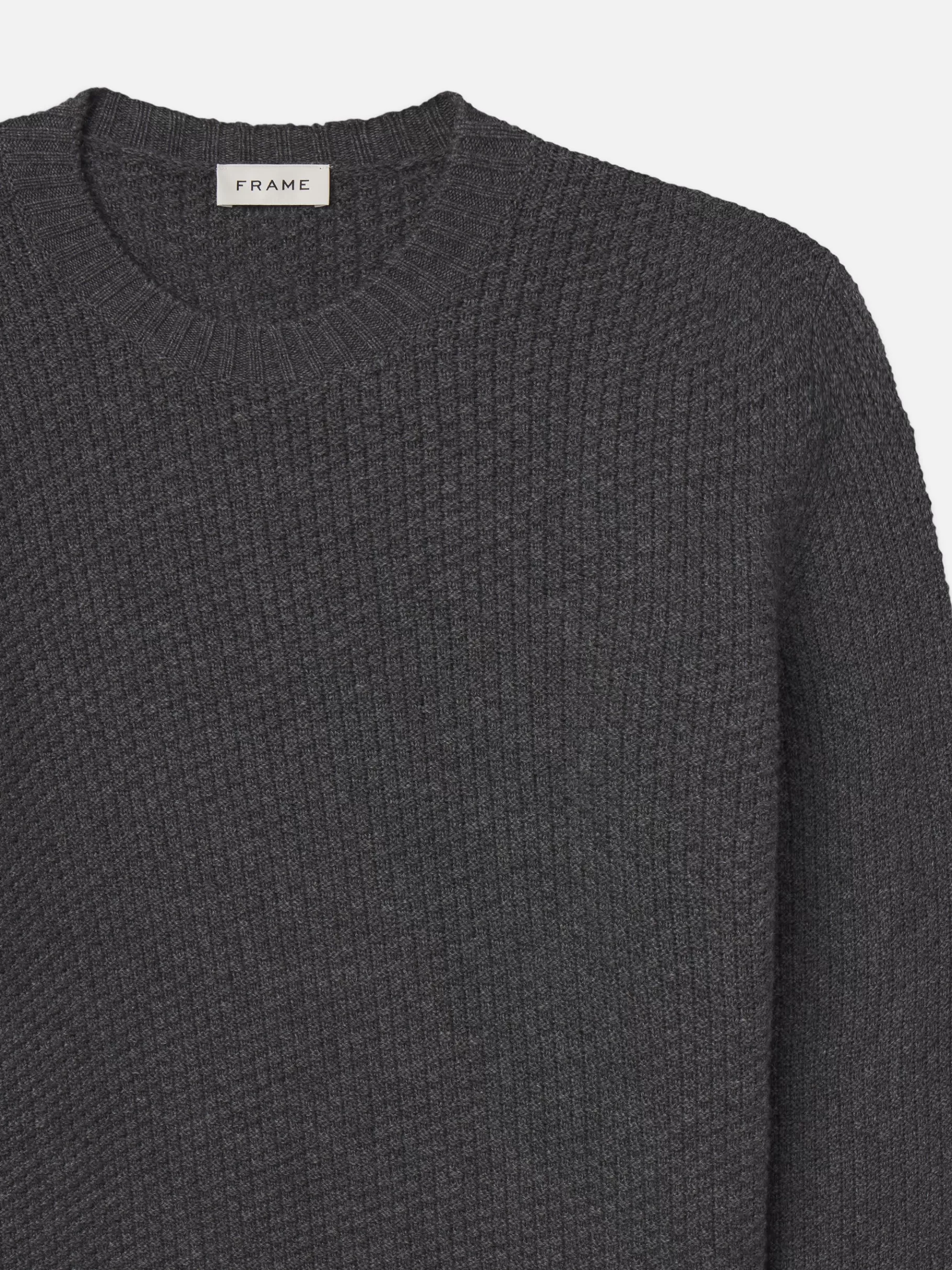 Sweaters & Hoodies*FRAME Wool Cashmere Textured Sweater in Anthracite